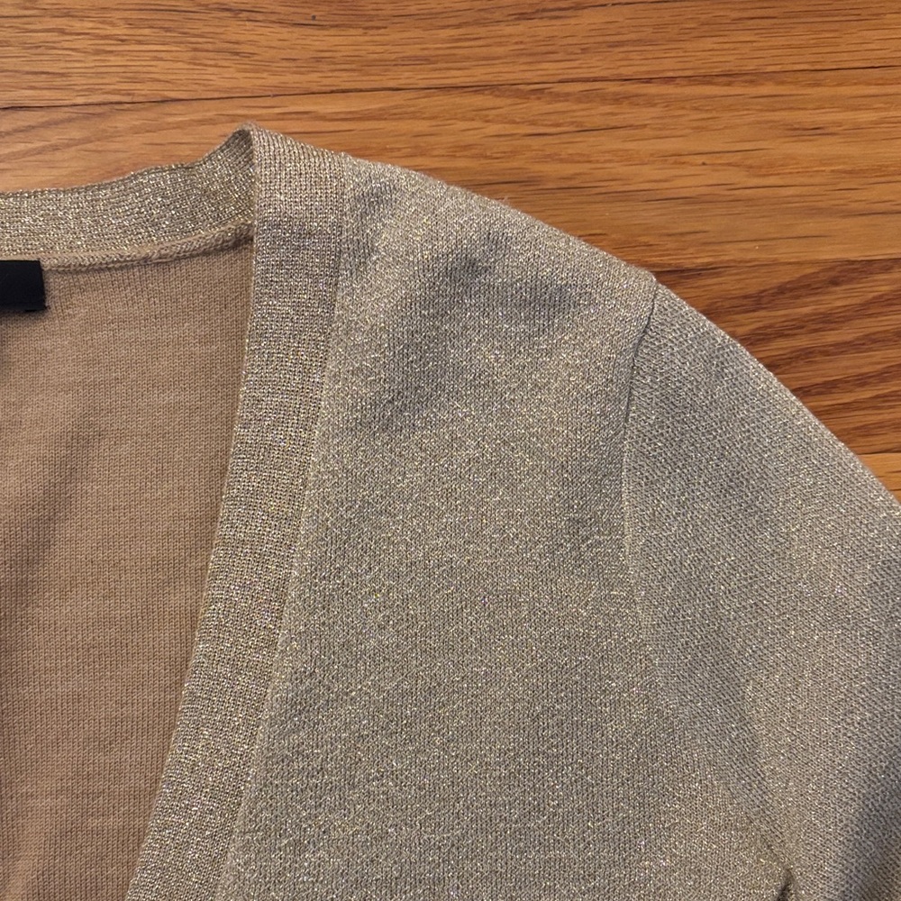 J. Crew Gold Sparkly Women's Cardigan - Picture 3 of 4